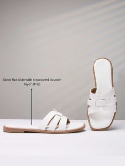 DA NAPPA - White Pastelle Open Toe Flats
