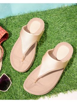 DA NAPPA - Beige Luna T-Strap Flats