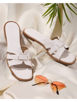 DA NAPPA - White Pastelle Open Toe Flats