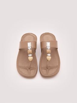 DA NAPPA - White Oria Crystal T-Strap Flats