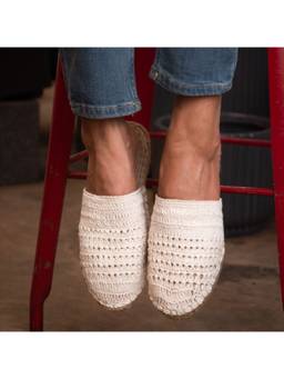PARIPARI - PARI PARI White Croshia Mule Flats
