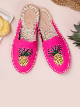 PARIPARI - PARI PARI Pink Ananas Mule Flats