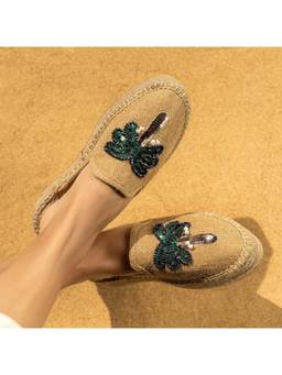 PARIPARI - PARI PARI Beige Coco Mule Flats