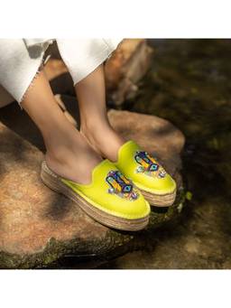 PARIPARI - PARI PARI Green Hamsa Mule Flats