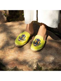 PARIPARI - PARI PARI Green Hamsa Mule Flats