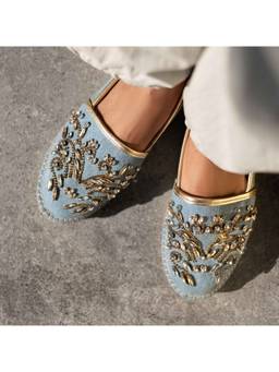 PARIPARI - PARI PARI Blue Diva Mule Flats