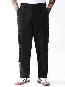 Hubberholme - Men Relaxed Fit Mid-Rise Cargos Black