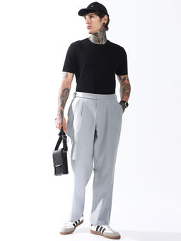 Hubberholme - Men Loose Fit Mid-Rise Trousers Grey
