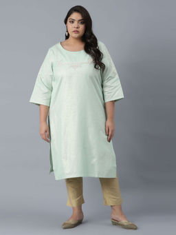 W - Light Green Shimmery Kurta