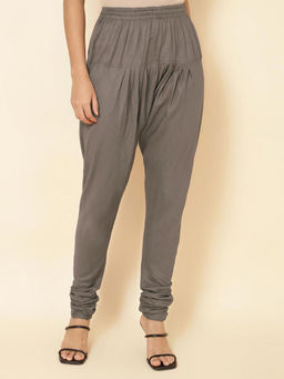 Fabindia - Grey Viscose Silk Full Length Churidar