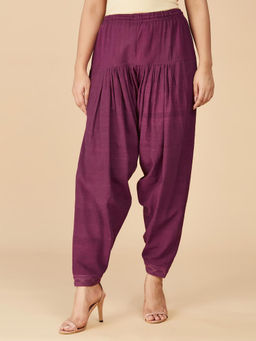 Fabindia - Purple Cotton Ankle Length Salwar
