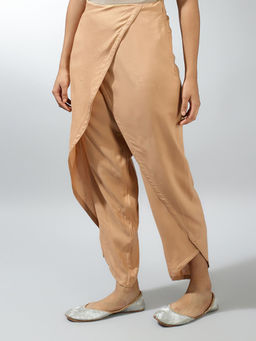 Fabindia - Beige Viscose Ankle Length Pants