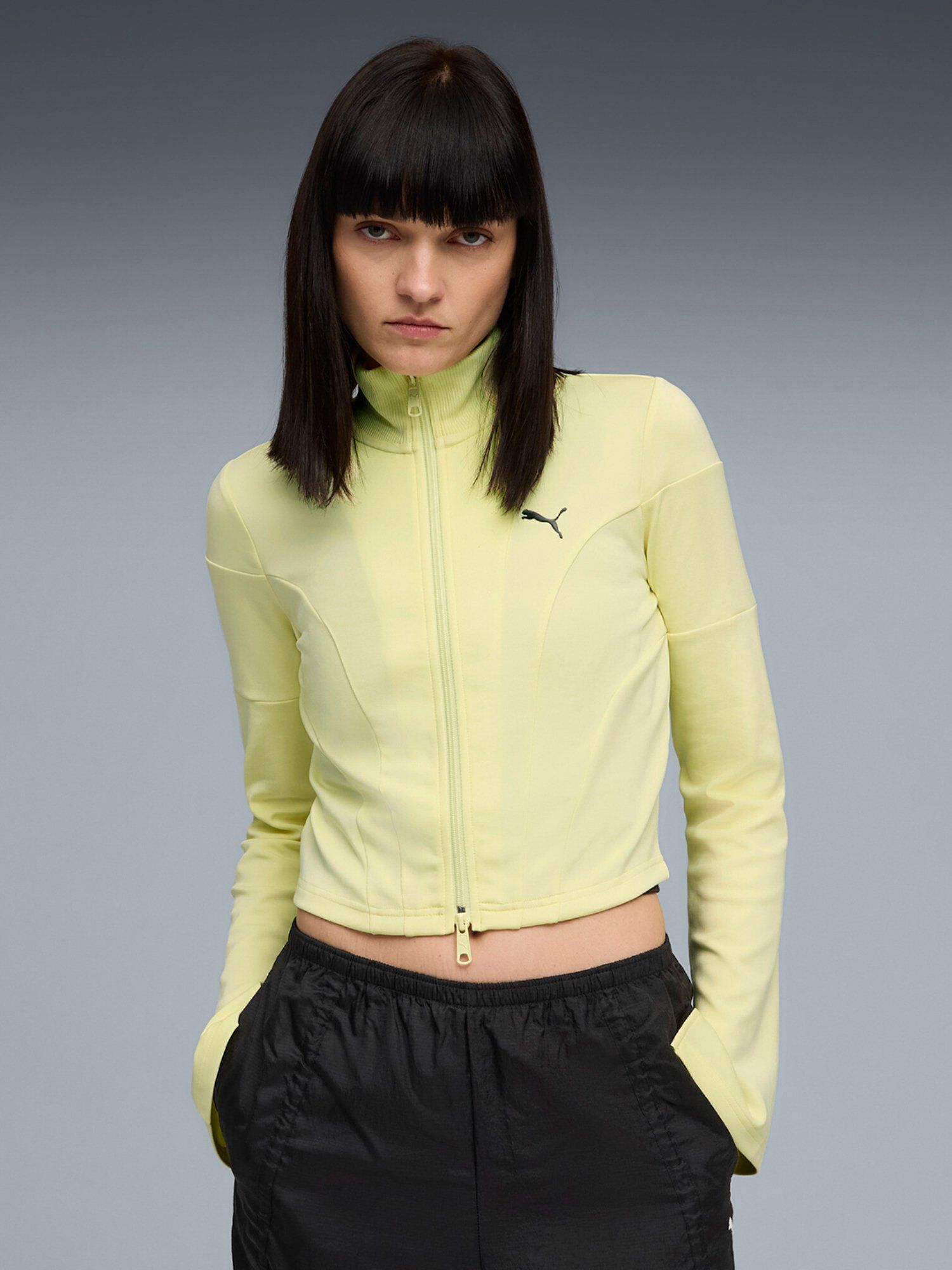 puma Women Yellow Dare To Slim Fit Full Zip Jacket-picture-21