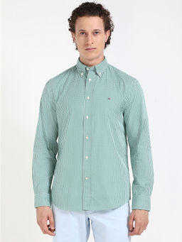 Tommy Hilfiger - Green Checks Regular-Fit Poplin Shirt