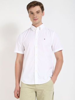 Tommy Hilfiger - White Mens White Solid Shirt