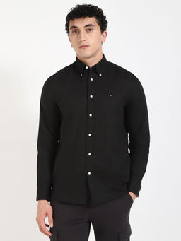Tommy Hilfiger - Black Mens Black Solid Shirt