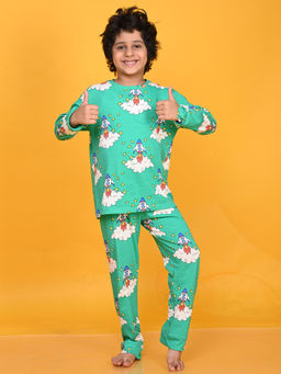 ANTHRILO - Rocket Boys Long Sleeve Pyjama Green (Set of 2)