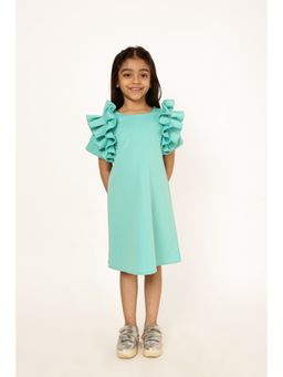 A Little Fable - Mint Green Ruffle Wildflower Dress