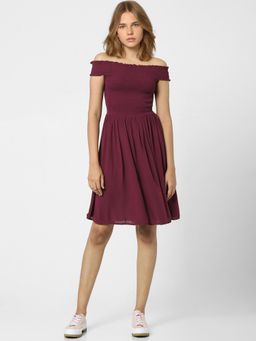 ONLY - Women Solid Purple Dress