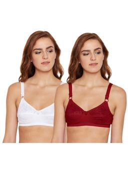 Bodycare - Pack of 2 B-C-D Cup Bra In Maroon & White Colour
