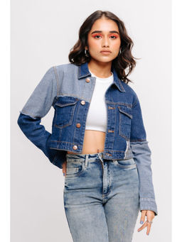 FREAKINS - Blue Reverse Faced Denim Jacket