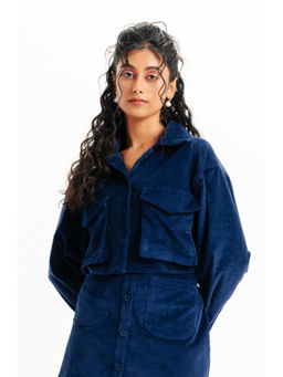 FREAKINS - Blue Corduroy Front Pocket Jacket