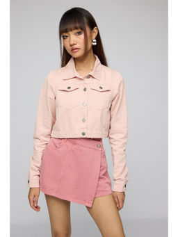 FREAKINS - Coral Pink Crop Jacket