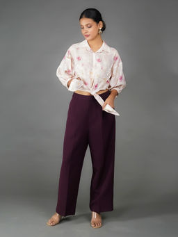 Zink London - Off White Printed Flared Shrug