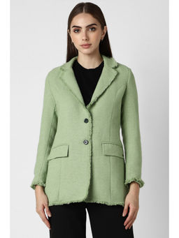 Van Heusen - Green Solid Casual Blazer