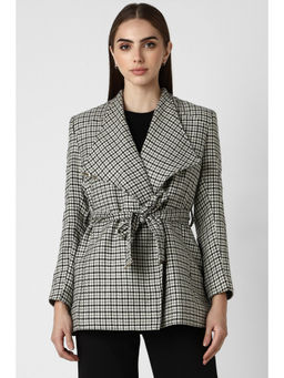 Van Heusen - Grey Print Overcoat with Belt (Set of 2)