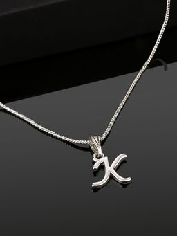 Estele - Valentine Gift - Rhodium Plated Initial K Letter Pendant for Women