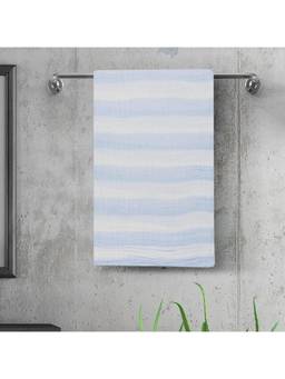 Baby Moo - Premium Striped 100% Cotton Ultra Soft Eco Friendly Absorbent Towel - Blue