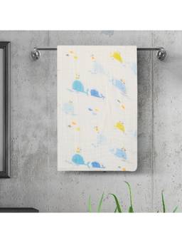 Baby Moo - Dolphin 100% Cotton Ultra Soft Eco Friendly Absorbent Towel - White