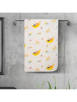 Baby Moo - Cloudy Rainbow 100% Cotton Ultra Soft Eco Friendly Absorbent Towel - White