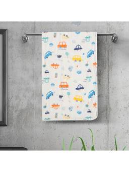 Baby Moo - Car 100% Cotton Ultra Soft Eco Friendly Absorbent Premium Bath Towel - White