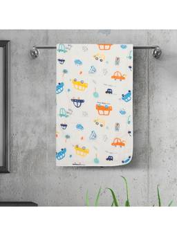 Baby Moo - Car 100% Cotton Ultra Soft Eco Friendly Absorbent Towel - White