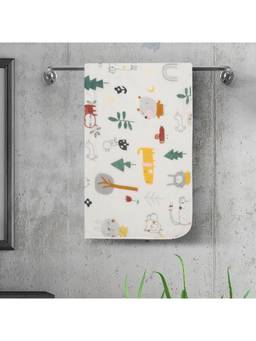 Baby Moo - Zoo 100% Cotton Ultra Soft Eco Friendly Absorbent Towel - White