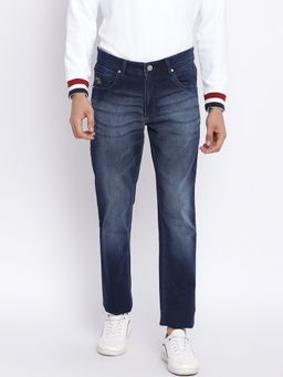 Cantabil - Solid Blue Regular Fit Denim Jeans
