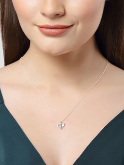 Karatcart - KUNUZ by 925 Sterling Silver Honey Bee Shape Pendant with Chain for Women
