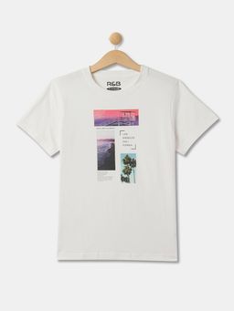 R&B - Ivory Cotton Short Sleeve Crew Neck Boys T-Shirt