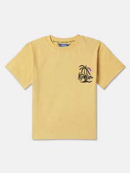 R&B - Yellow Cotton Short Sleeve Crew Neck Boys T-Shirt