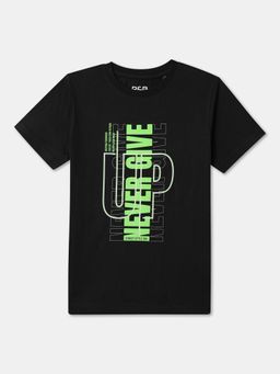 R&B - Black Cotton Short Sleeve Crew Neck Boys T-Shirt