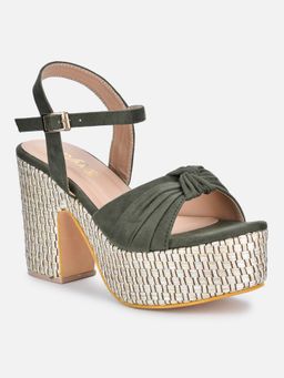 VALIOSAA - Olive Solid-plain Heels