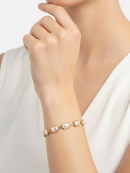 Carlton London - White Silver Plated Labubu Bracelet