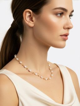 Carlton London - Rose Gold Plated Pearl Necklace