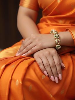 Curio Cottage - Kundan and Pearl Pacheli Bangle