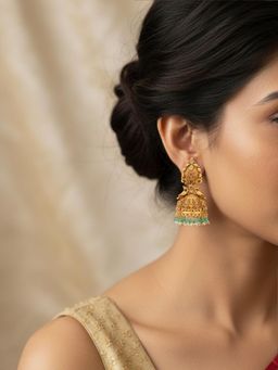 Curio Cottage - Peacock Nakesha Jhumki Earrings