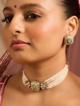 Curio Cottage - Victorian Jade Choker Jewellery Set