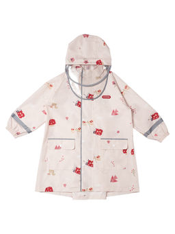 Little Surprise Box - Cream Woodland Butterfly Theme Kids Raincoat Jacket Style