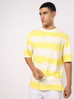Bewakoof - Men's Birthday Yellow Tie & Dye Oversized T-shirt